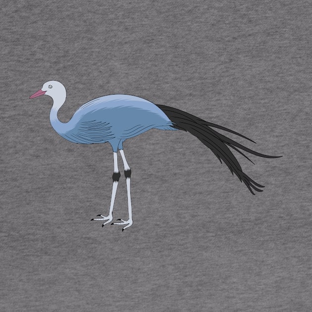 Blue crane bird cartoon illustration by Cartoons of fun